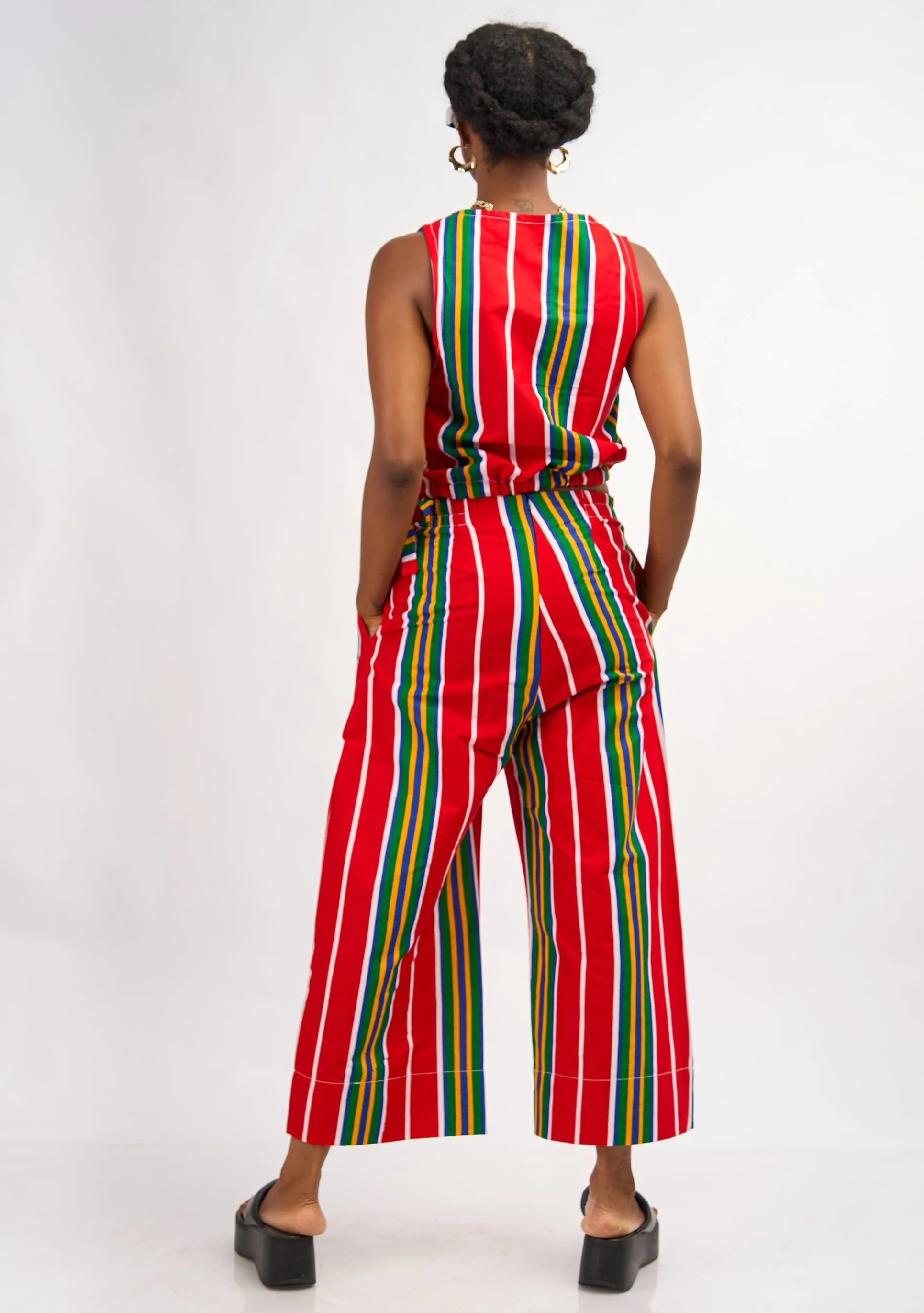 Wide Leg Pants - Red Lines