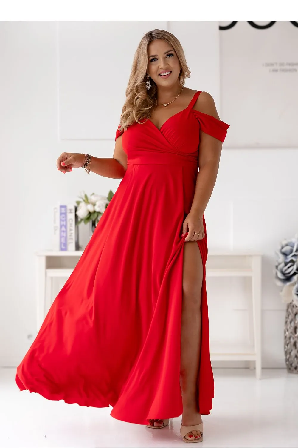With You Red Flowy Long Formal Dress