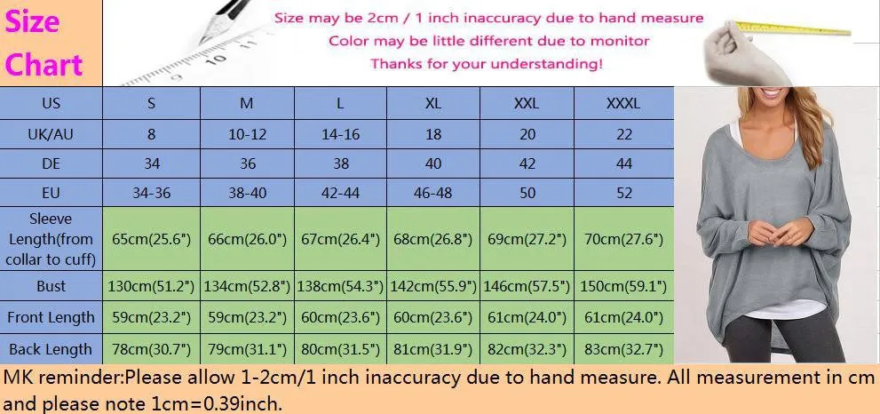 Women Batwing Long Sleeve Shirts Female Casual Loose Solid Tops Plus Size 9 Color
