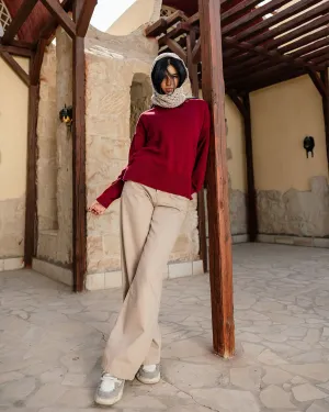 Women Gabardine Wide Leg Pants