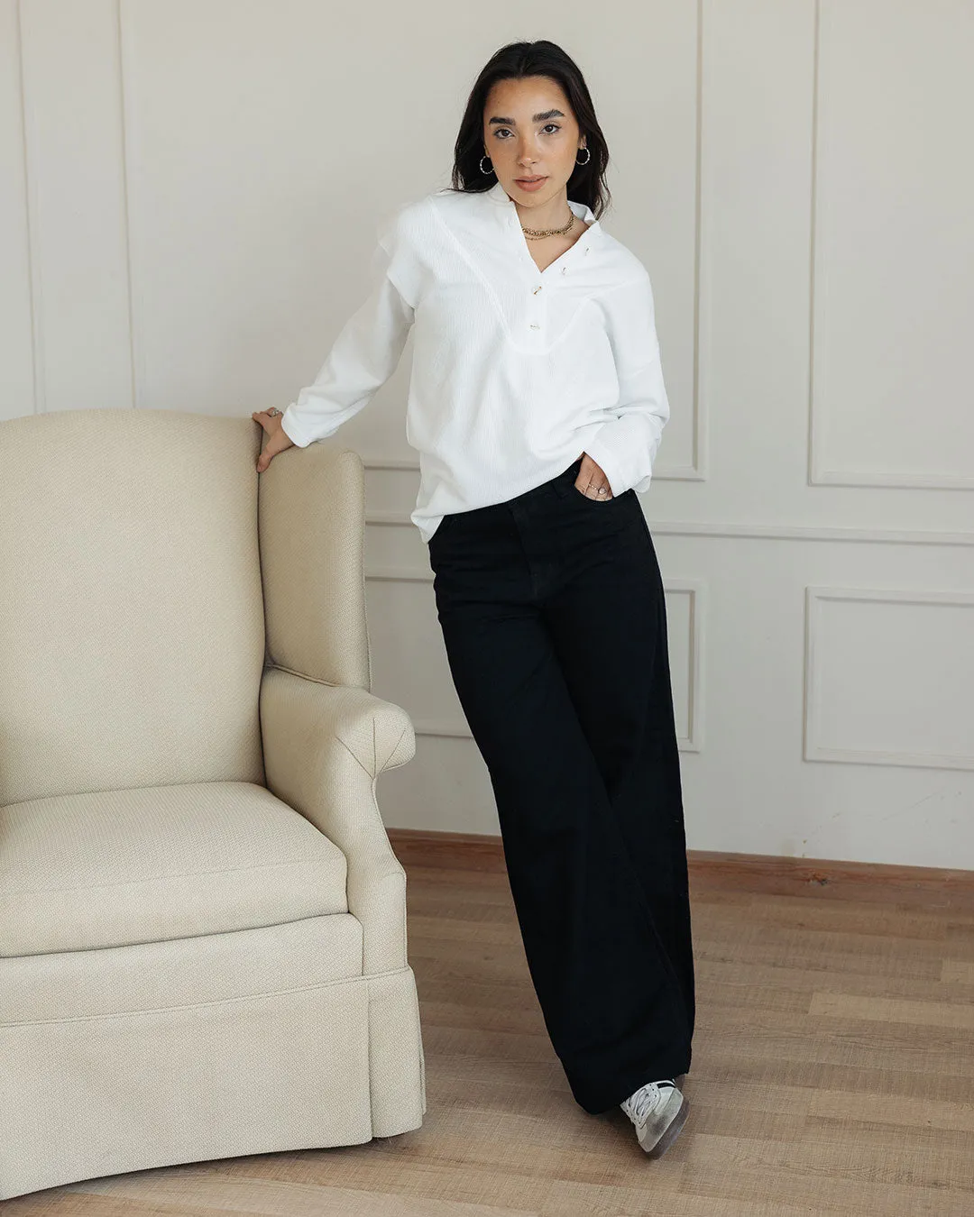 Women Gabardine Wide Leg Pants