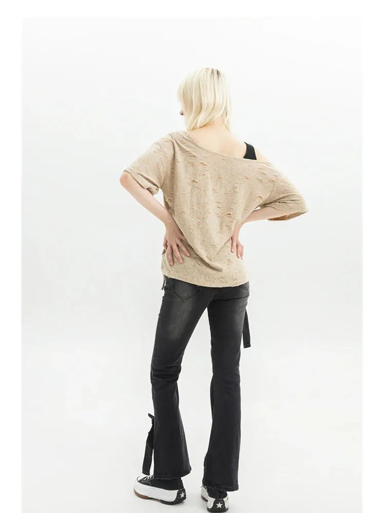Women's Gothic Bow Flare Jeans