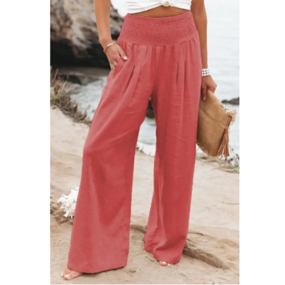 Women's High Waisted Beach Pants | Wide Leg