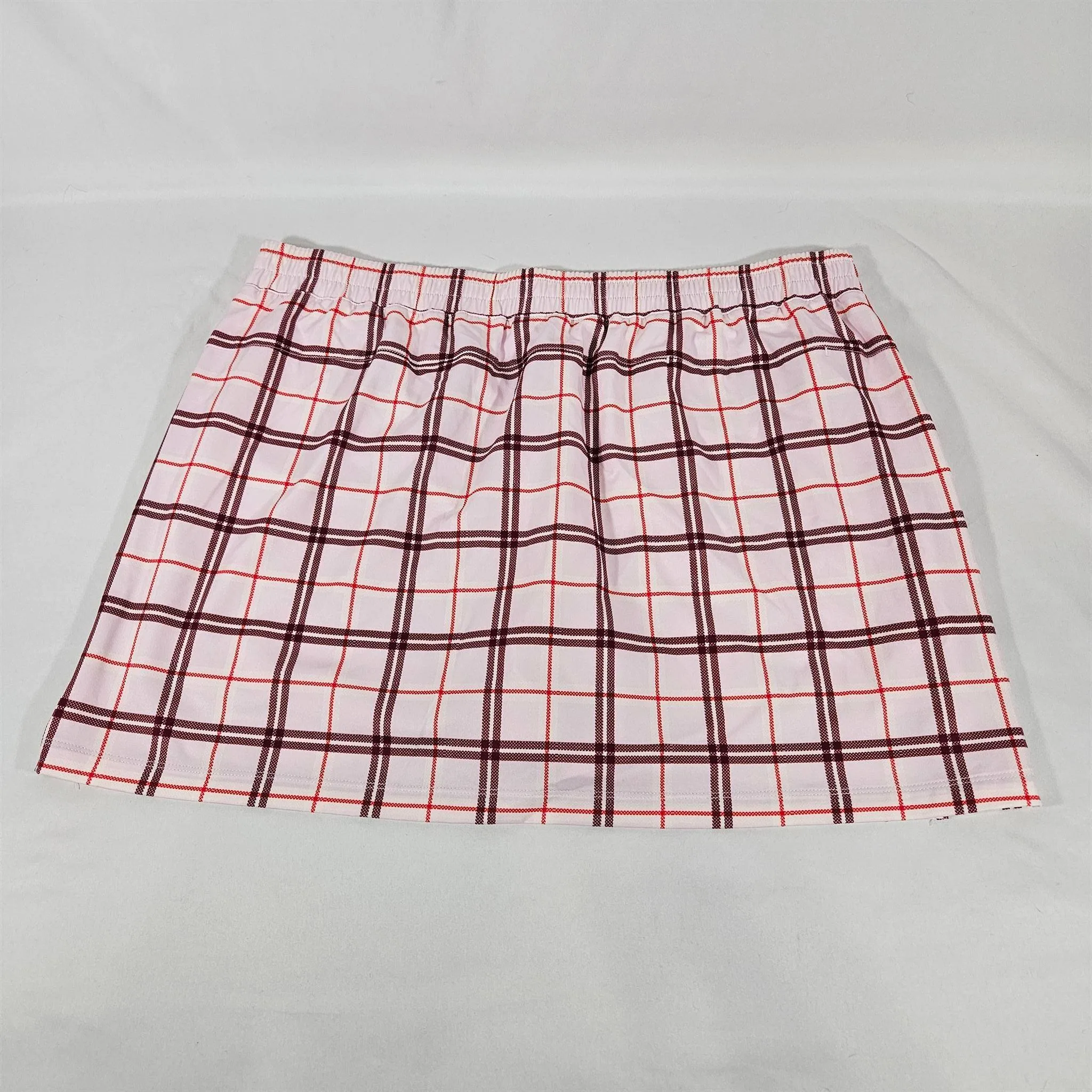 Women's Lady Hagen Clubhouse 16" Woven Skort Pink Plaid - XXL