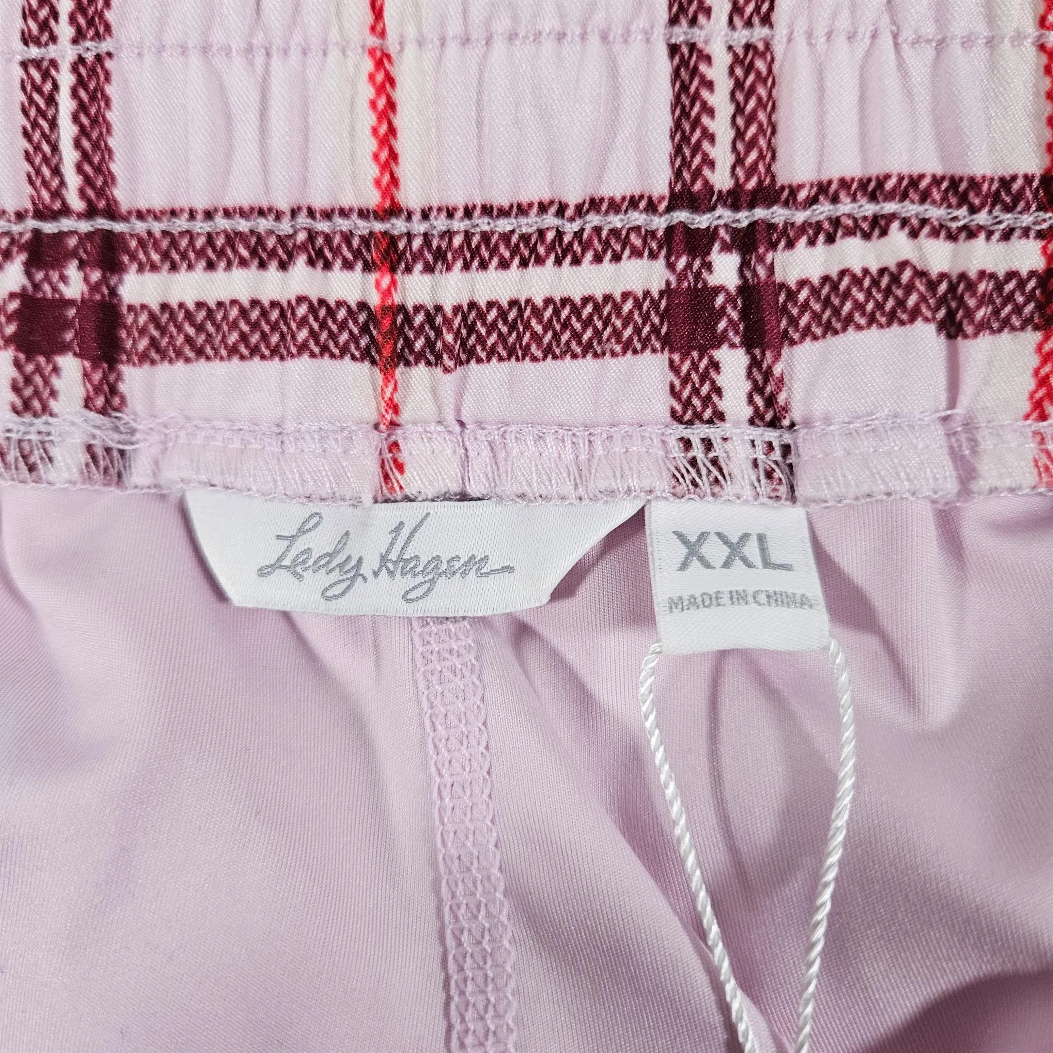 Women's Lady Hagen Clubhouse 16" Woven Skort Pink Plaid - XXL
