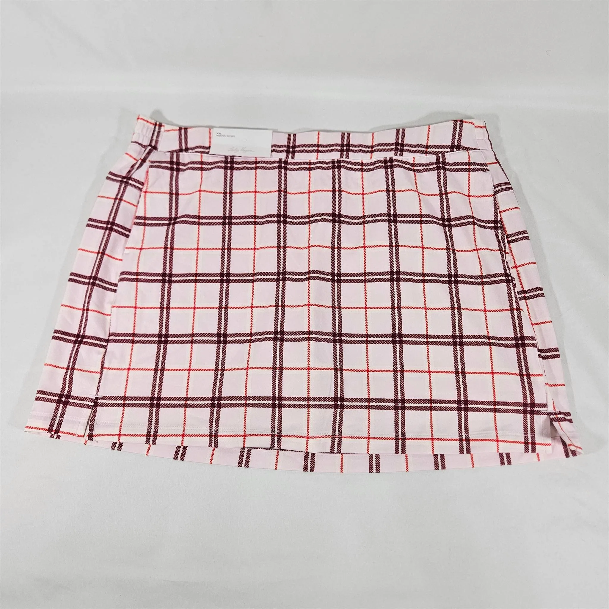 Women's Lady Hagen Clubhouse 16" Woven Skort Pink Plaid - XXL