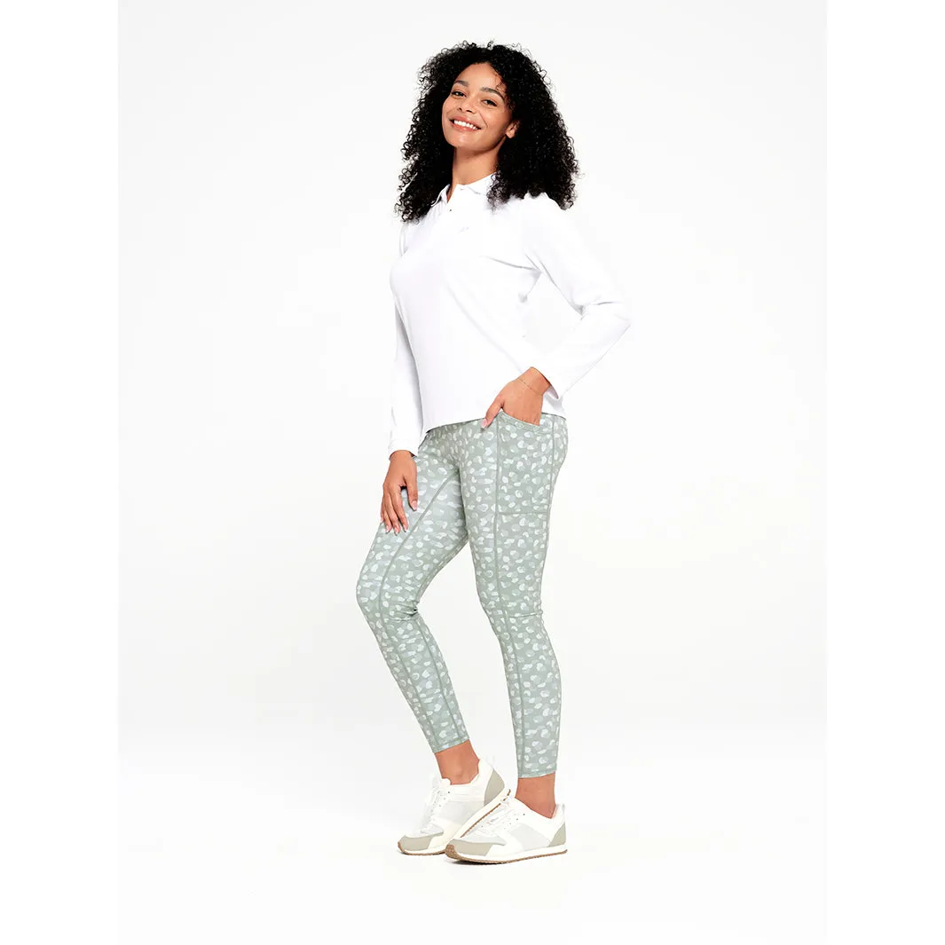 Womens Long Sleeve Polo - White