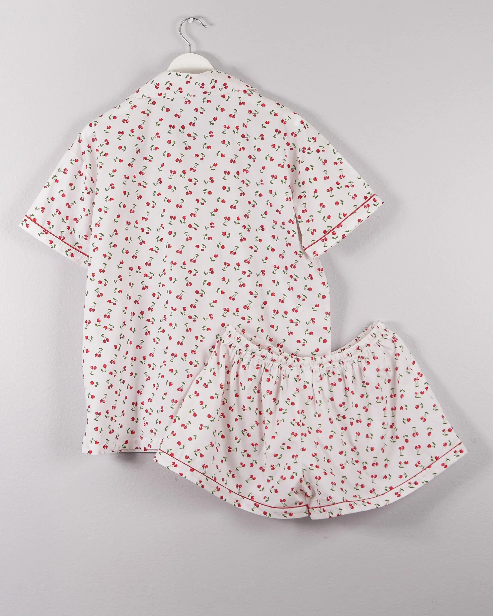 Women's Short Sleeve Pajama Set in Cherry Print