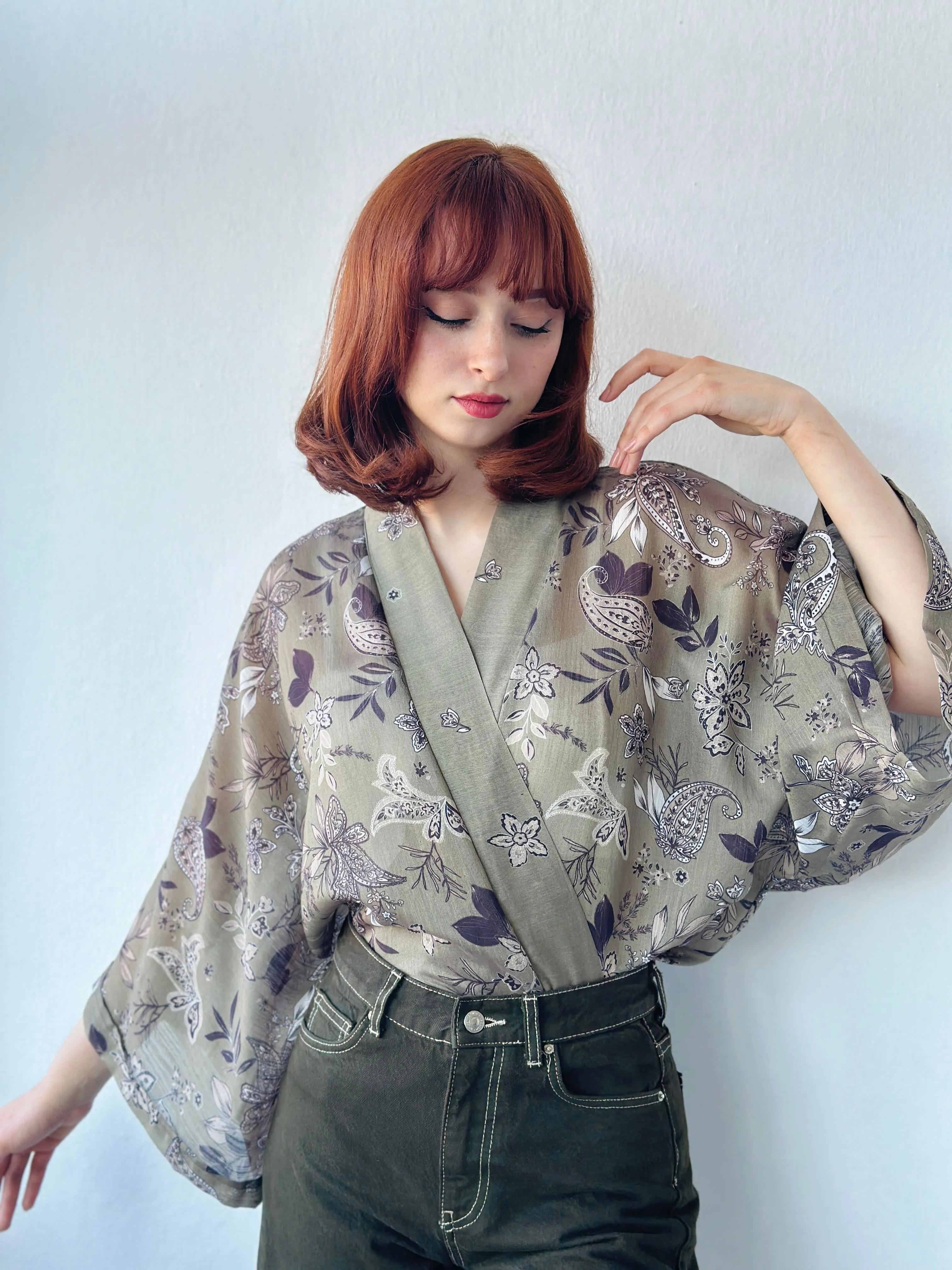 Wrap Pattern Mini Kimono