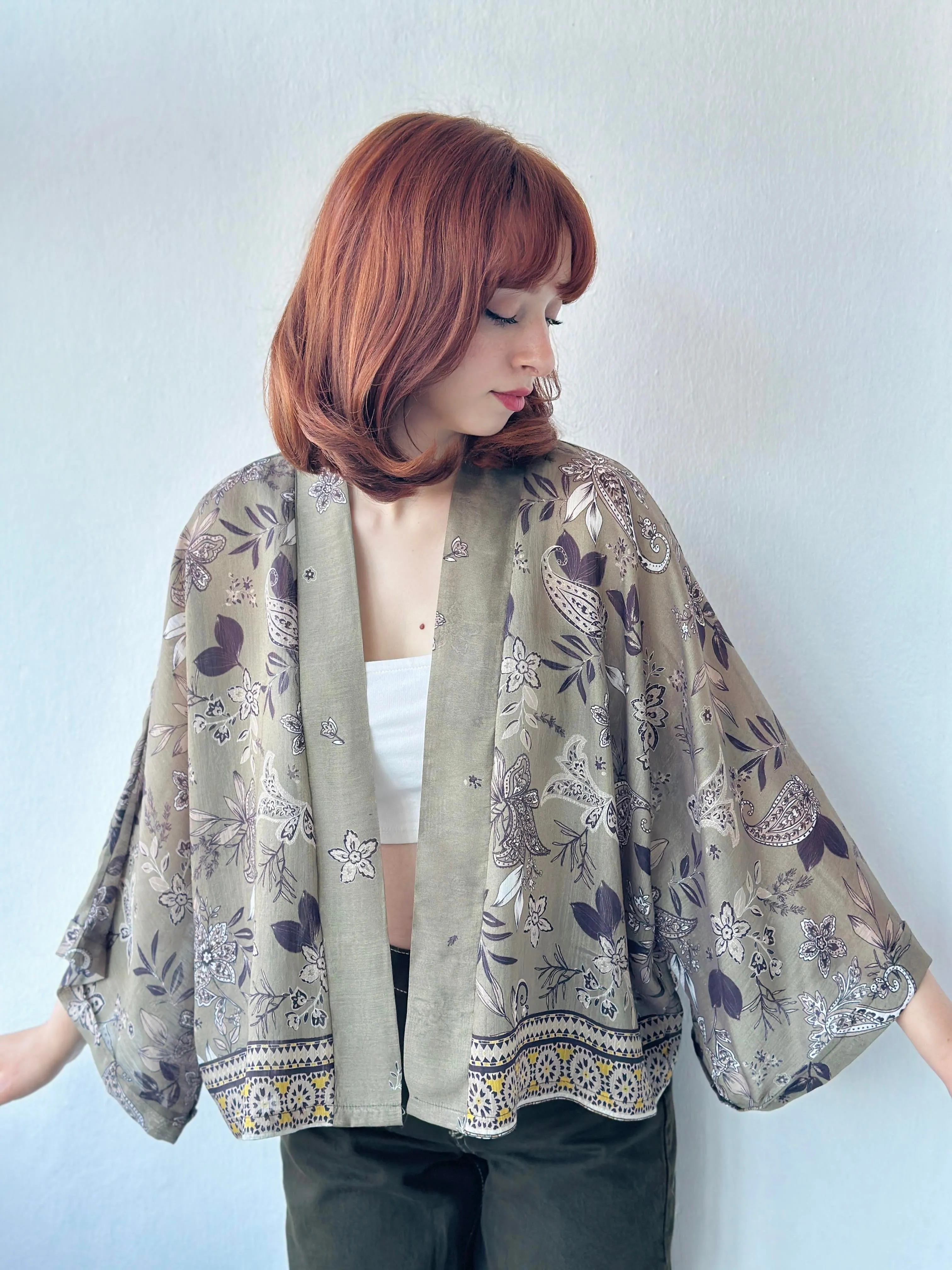 Wrap Pattern Mini Kimono