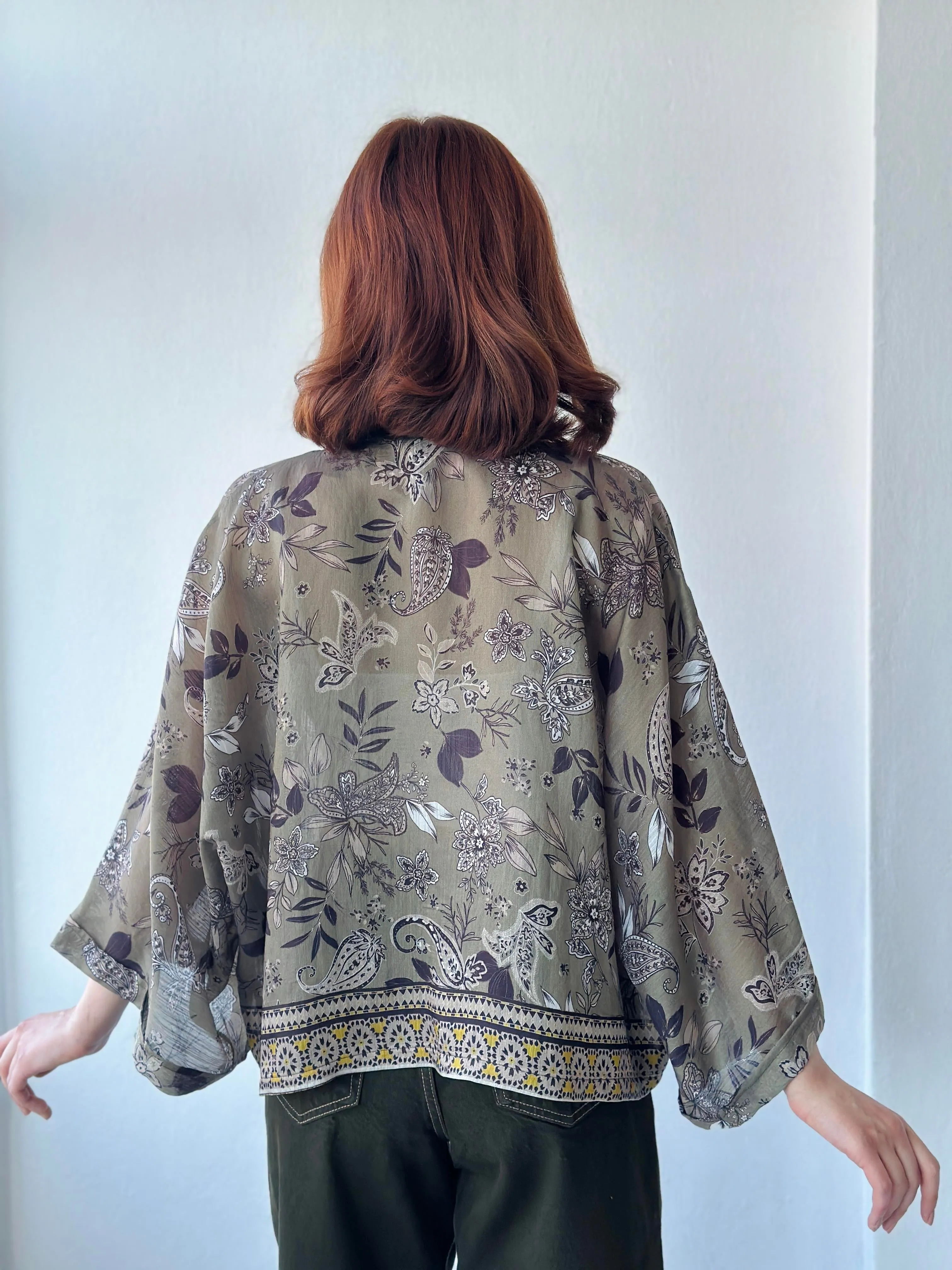 Wrap Pattern Mini Kimono