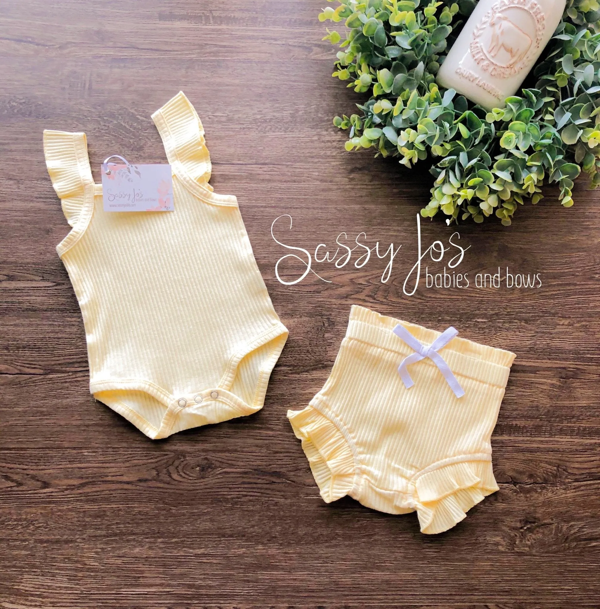 Yellow Ribbed 2 Piece Set