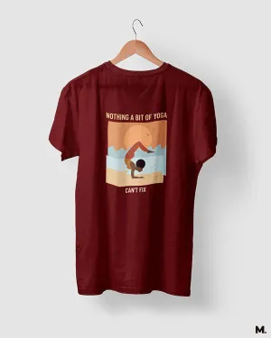 Yoga can fix it all printed t shirts
