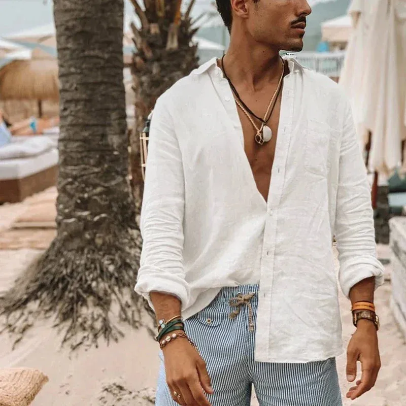 Zaire - Men's Long Sleeve Linen Shirt